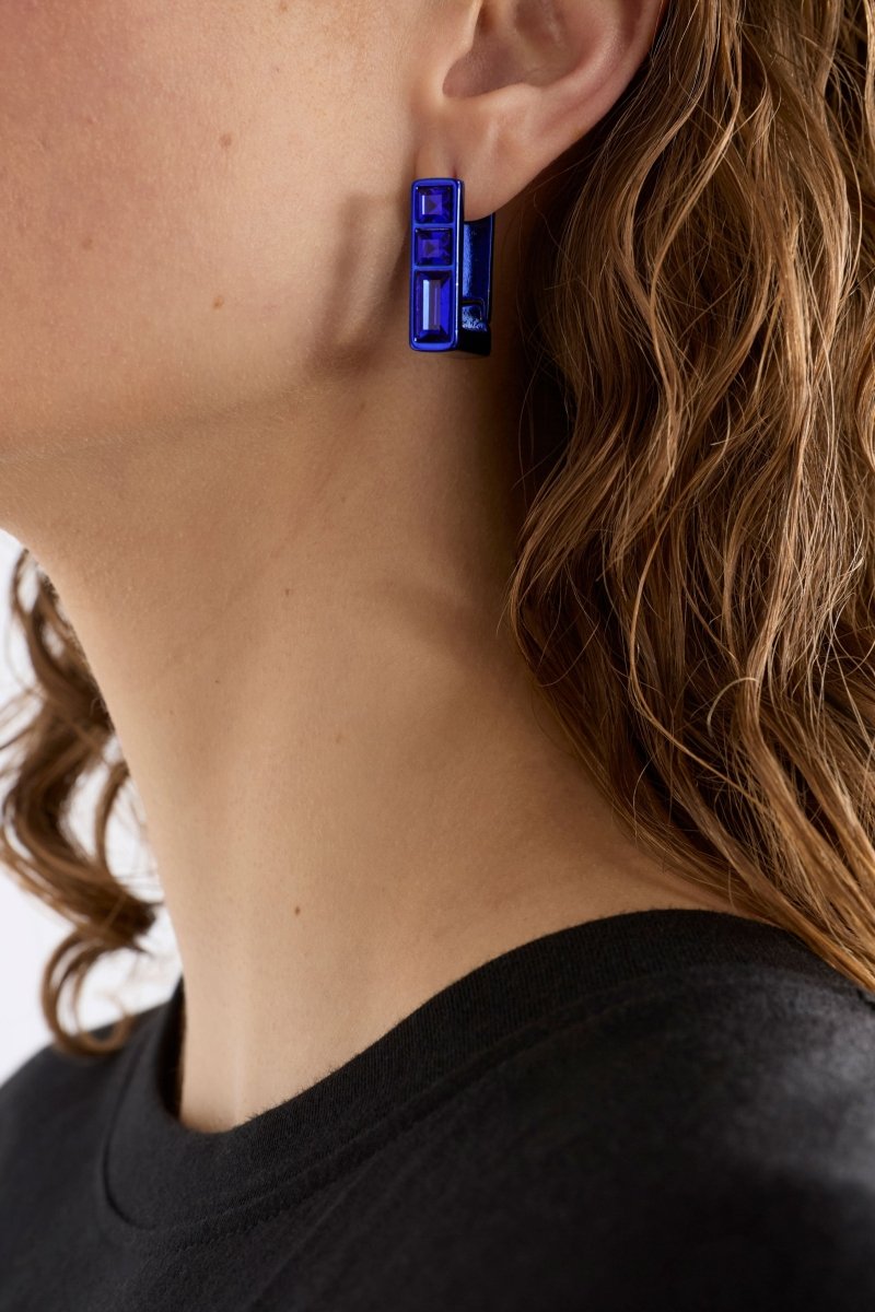 Jilsa Small Hoop Earring Earrings - ELK | NAVY