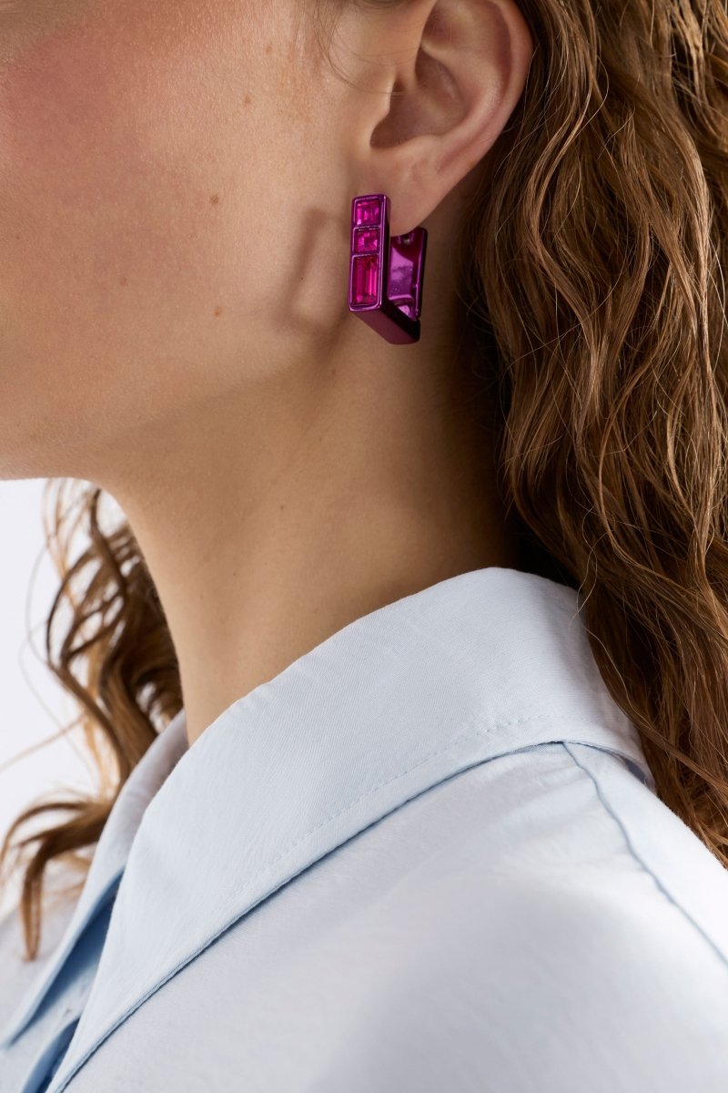 Jilsa Small Hoop Earring Earrings - ELK | FUCHSIA
