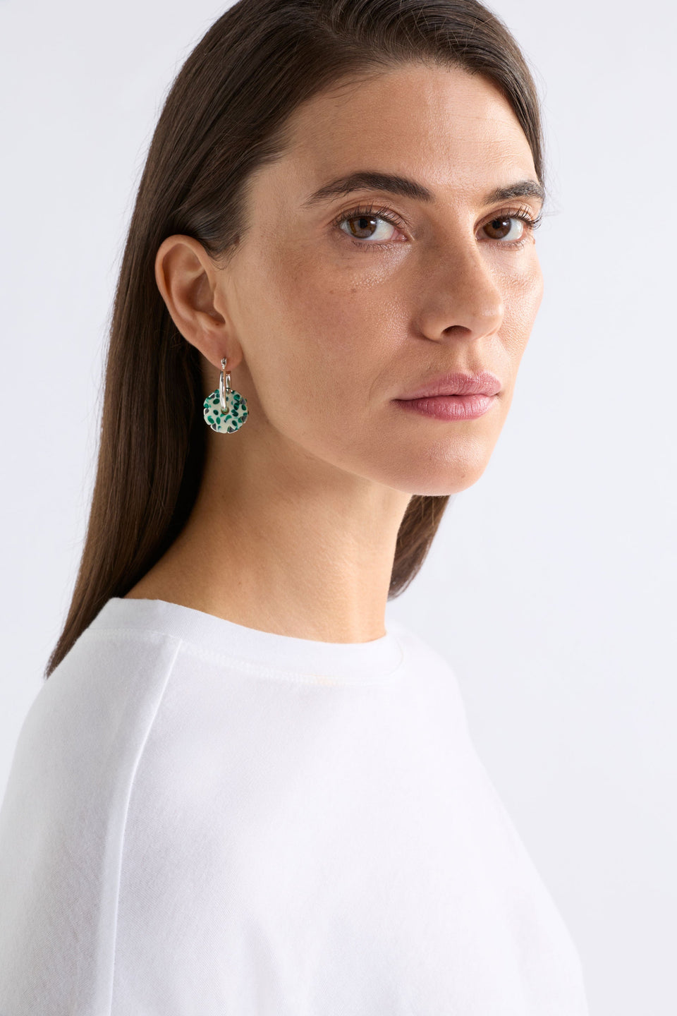Flakkrin Hoop Earring Earrings - ELK | GREEN SPECKLE