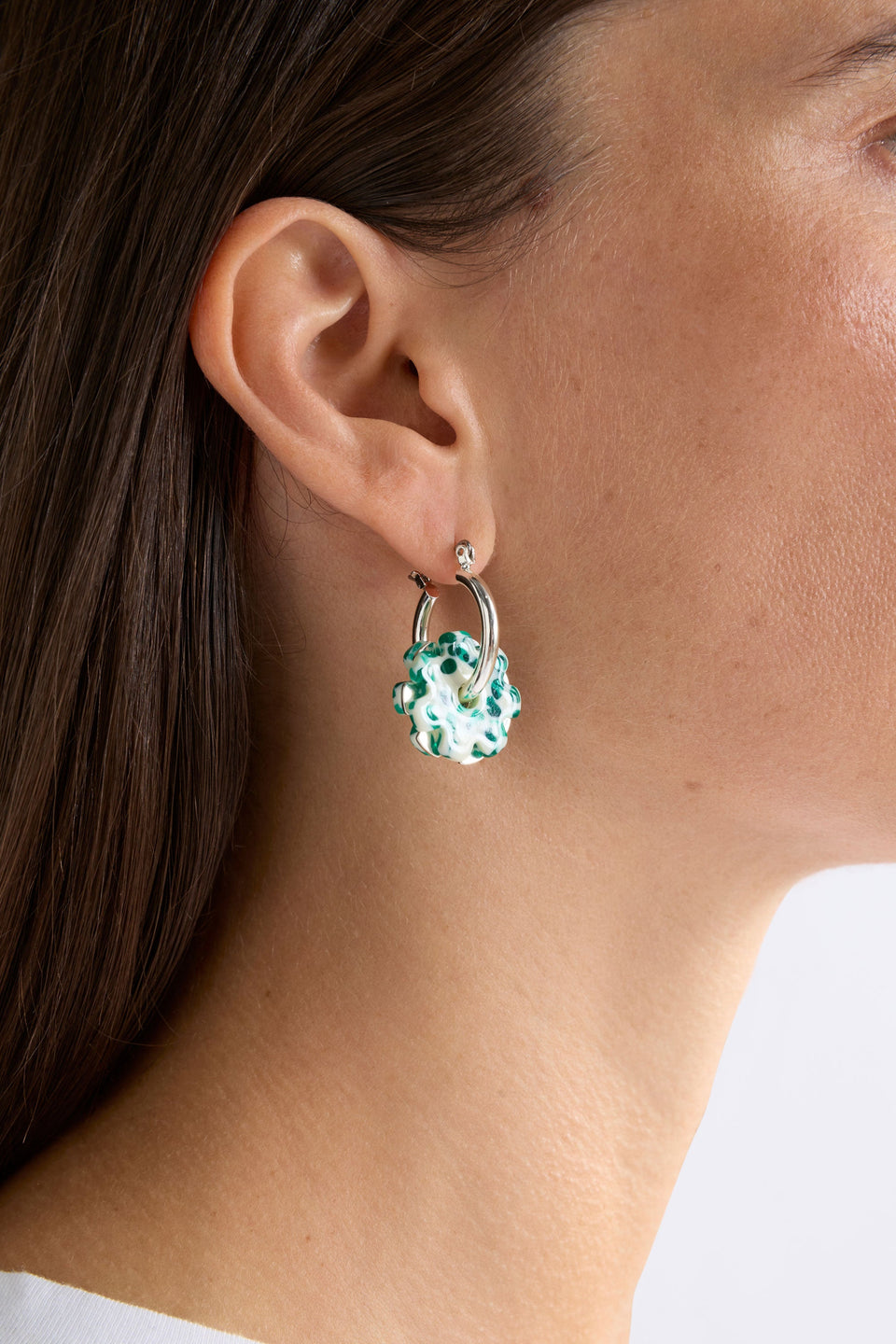Flakkrin Hoop Earring Earrings - ELK | GREEN SPECKLE