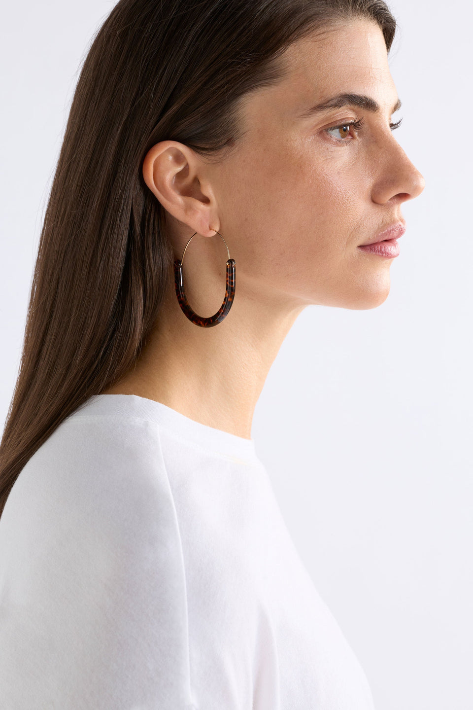 Aki Hoop Earring Earrings - ELK | TORTOISESHELL SPECKLE