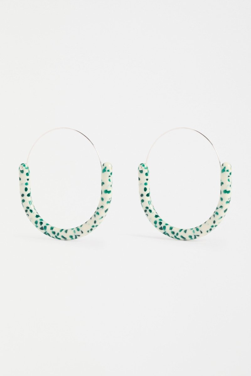 Aki Hoop Earring Earrings - ELK AU | GREEN SPECKLE
