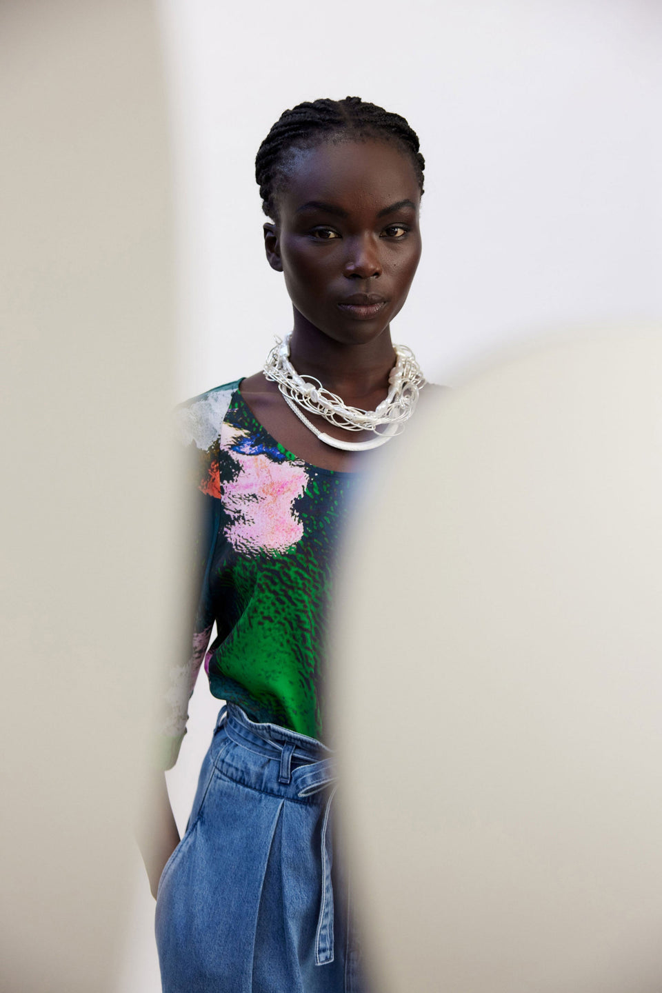 Rei Chunky Oval Chain Short Necklace Campaign | SILVER