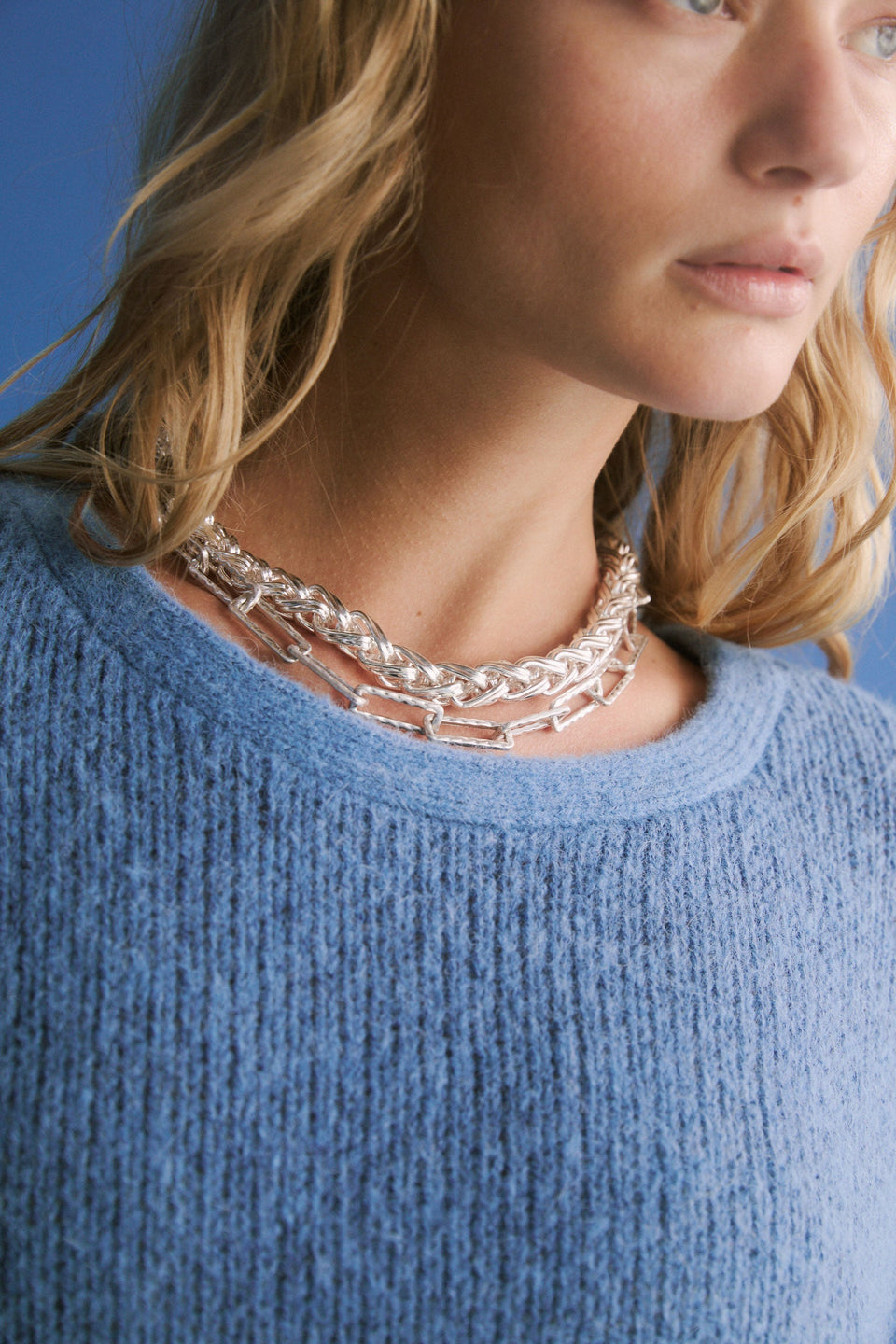 Ringva Necklace Flat Lay | SILVER