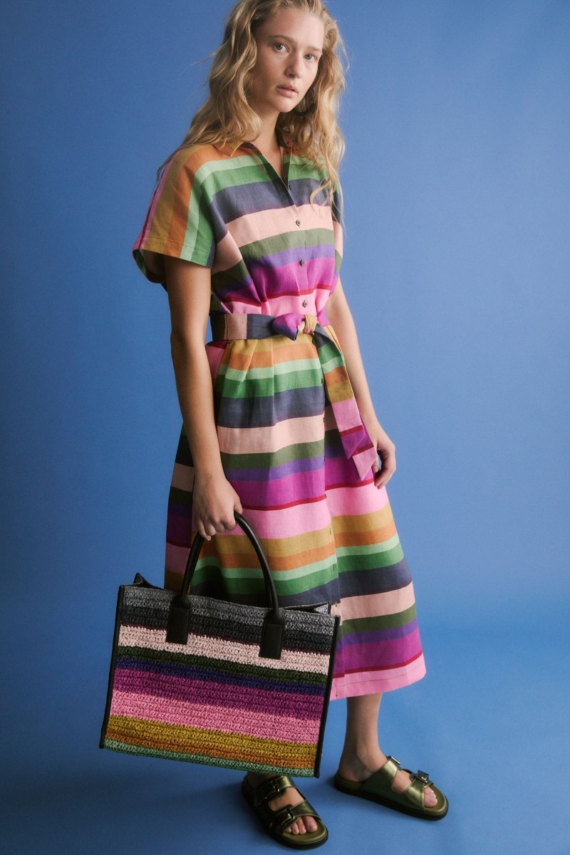 Tilko Shirt Dress Dresses Campaign full body with matching bag - ELK | LYSBRO PRINT