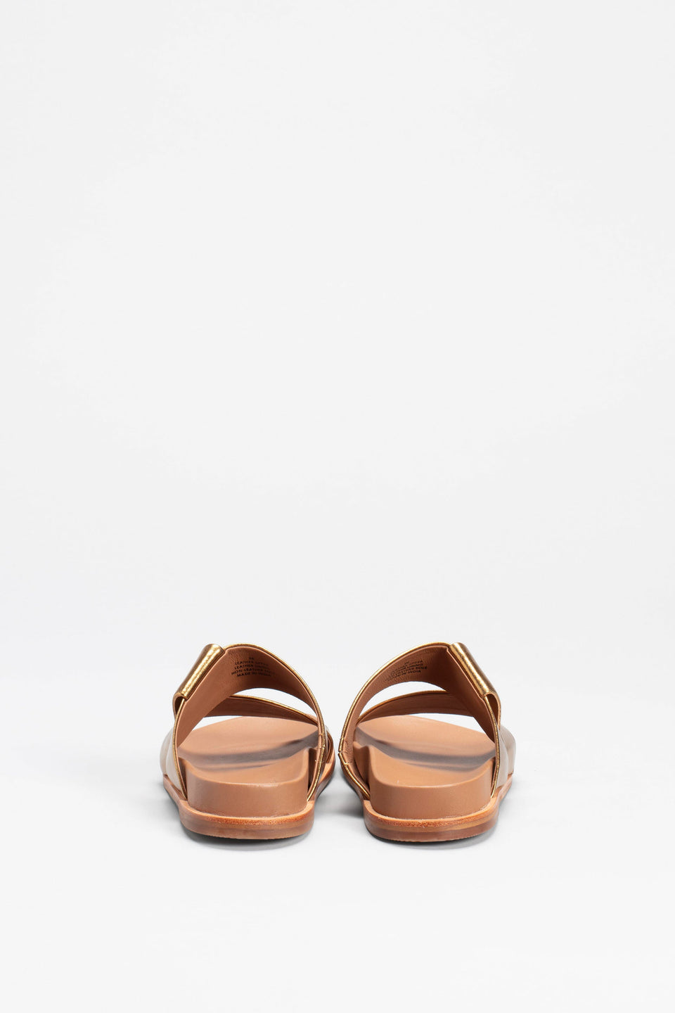 Uma Metallic Leather Cross Strap Slide Back | GOLD