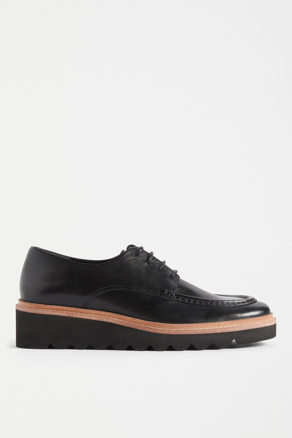 Brak Lace-up Chunky Sole Derby Model Side | BLACK