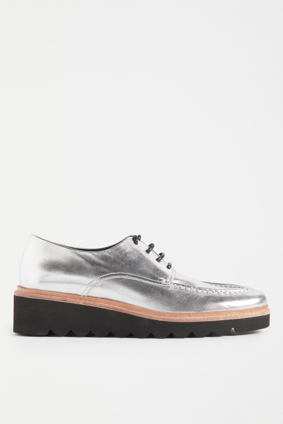 Brak Lace-up Chunky Sole Derby Side | SILVER