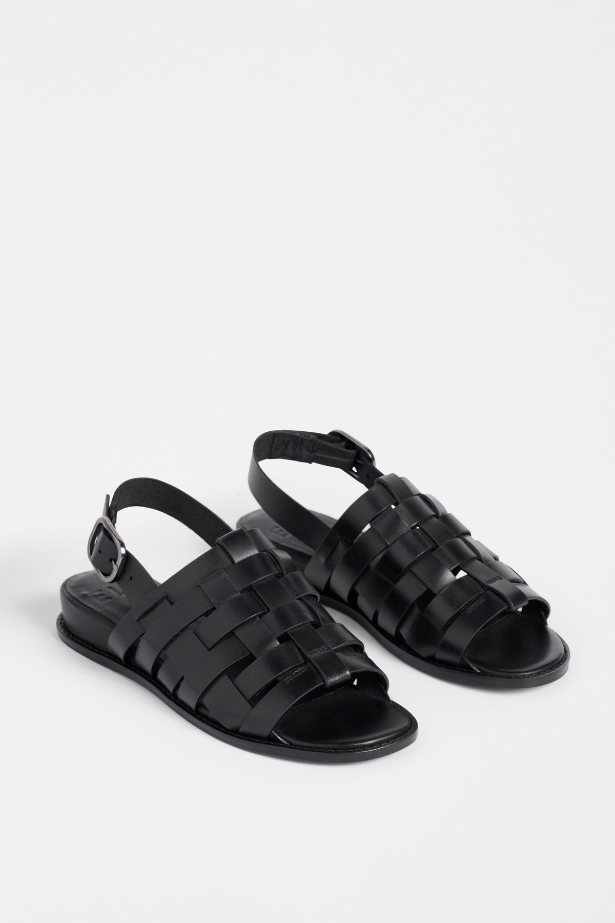 Ostt Sandal Shoe Flat Lay Leather detail | BLACK