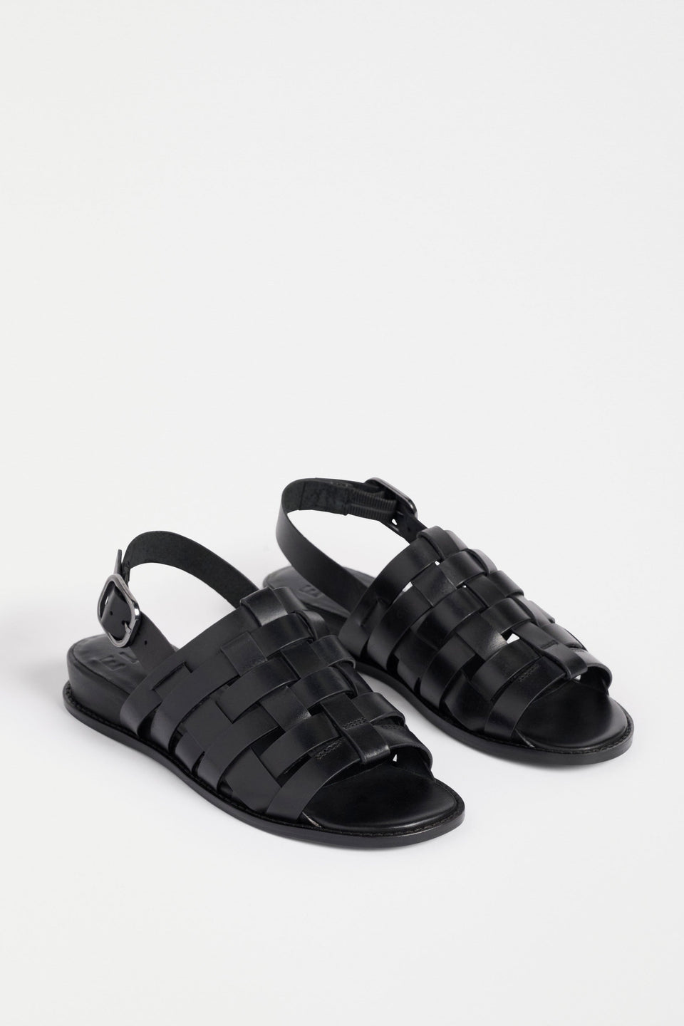 Ostt Sandal Shoe Flat Lay Leather detail | BLACK