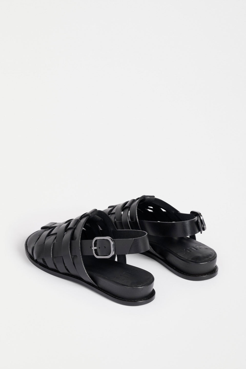 Ostt Sandal Shoe Flat Lay Back View strap and buckle | BLACK