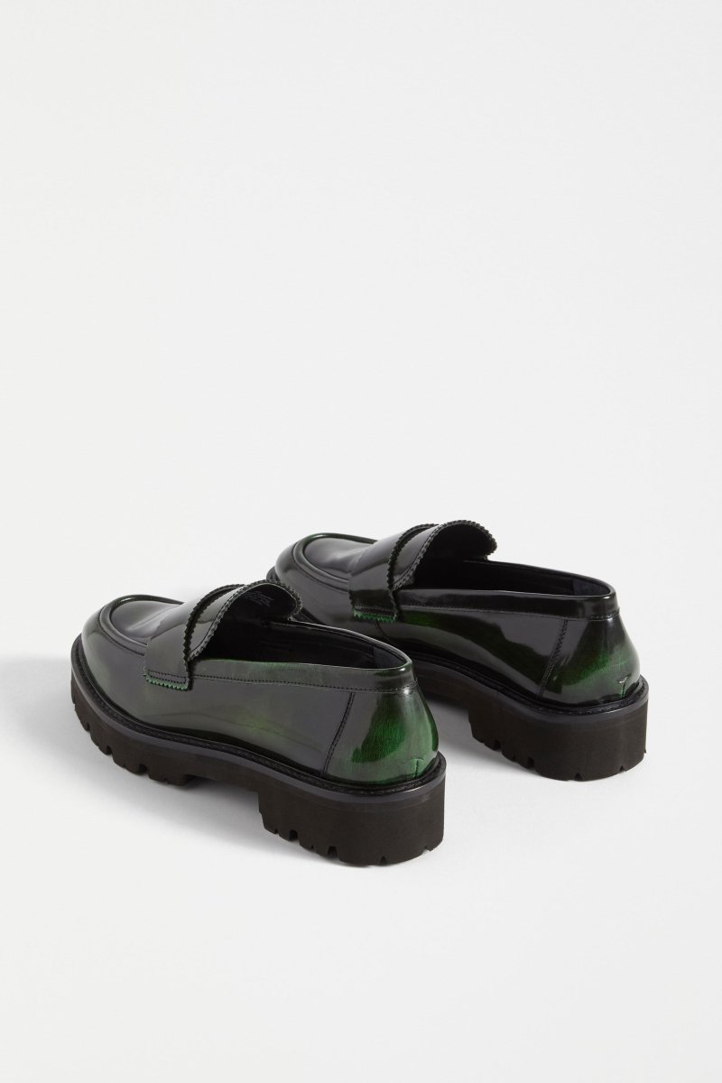Tirstta Platform Loafer Flats - ELK | DARK GREEN