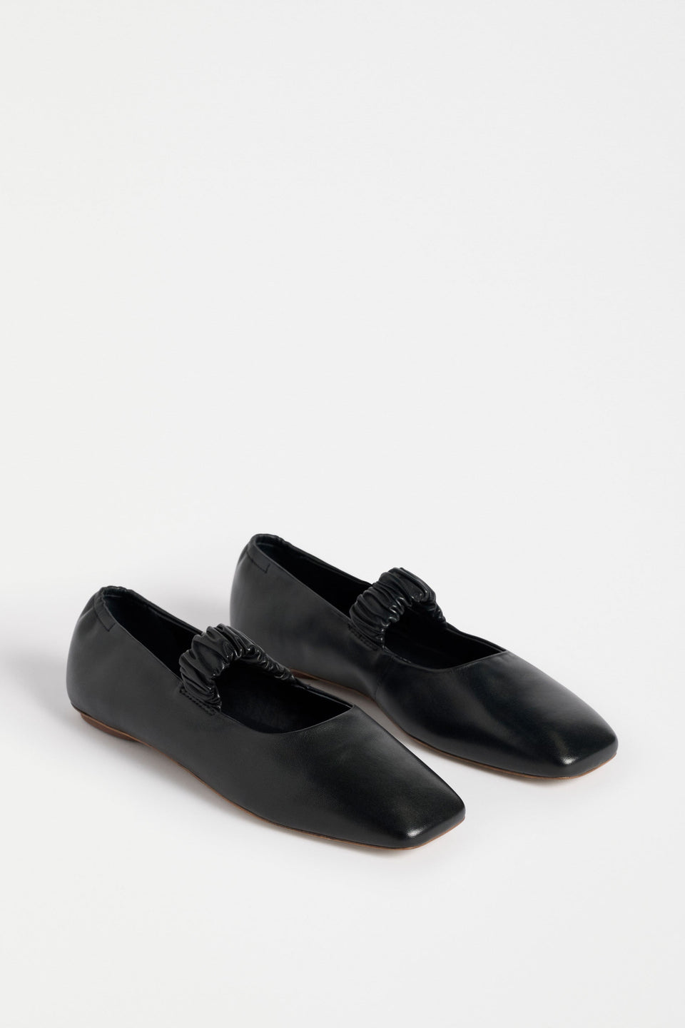 Kuren Ballet Flat Shoe Flat Lay side view | BLACK
