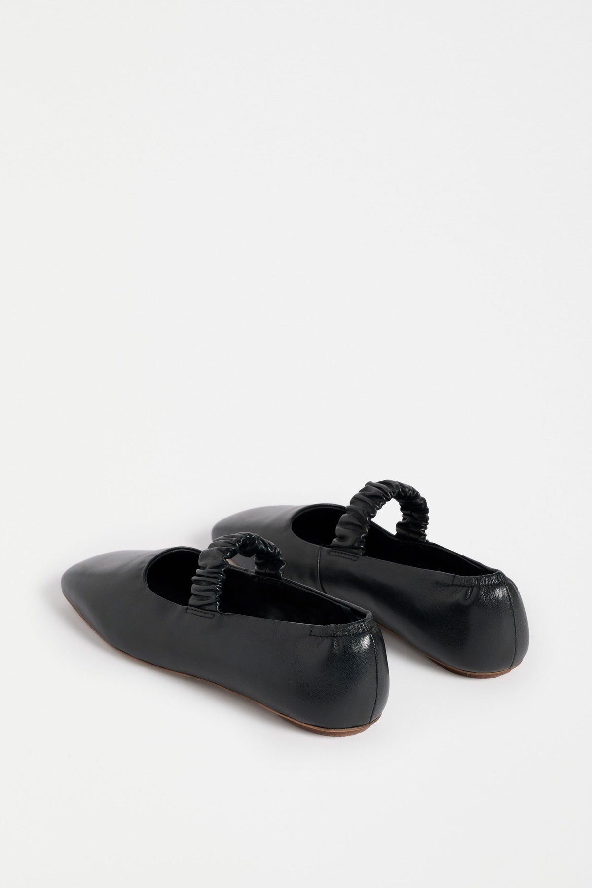 Kuren Ballet Flat Shoe Flat Lay back view | BLACK