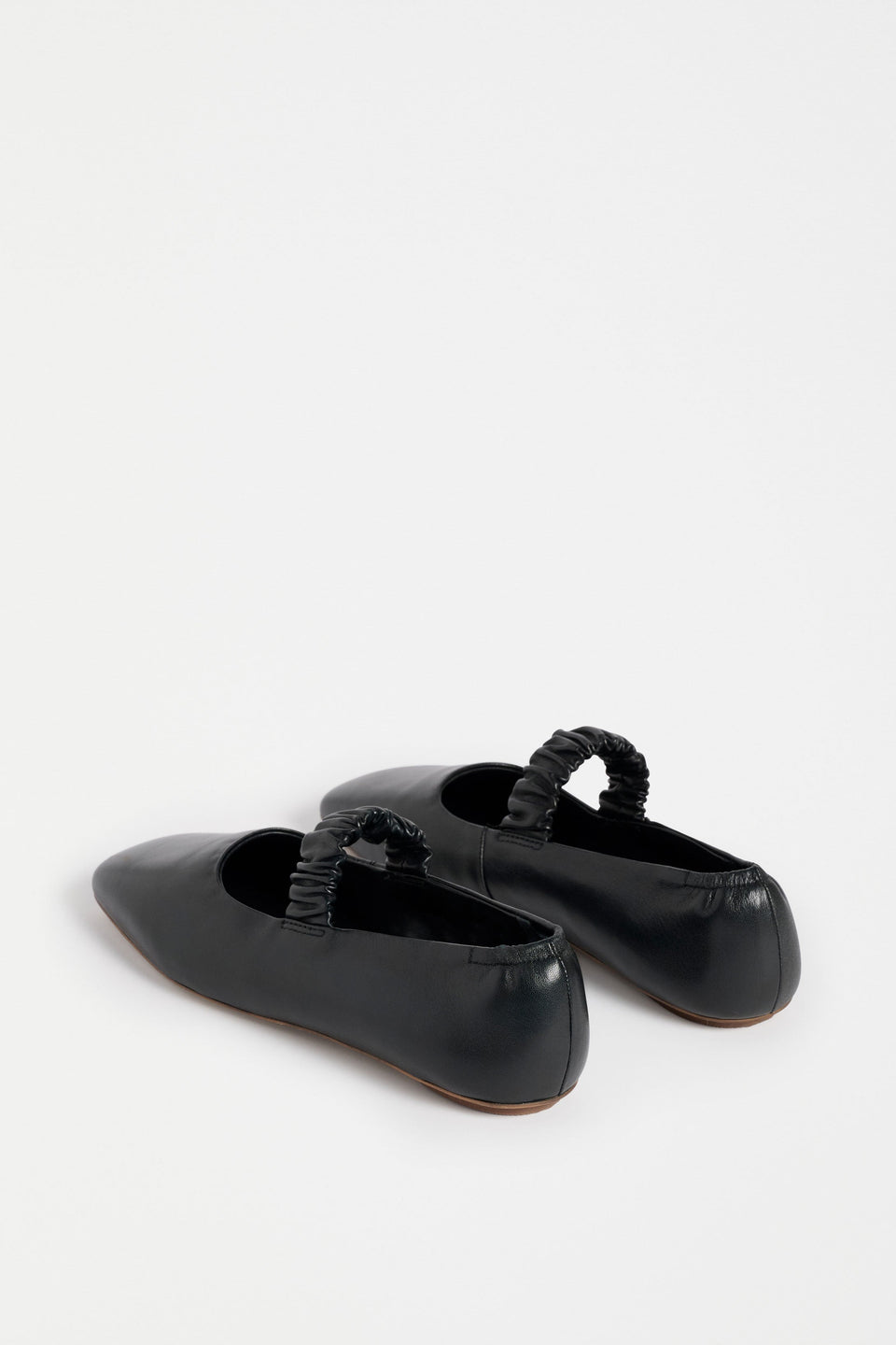 Kuren Ballet Flat Shoe Flat Lay back view | BLACK