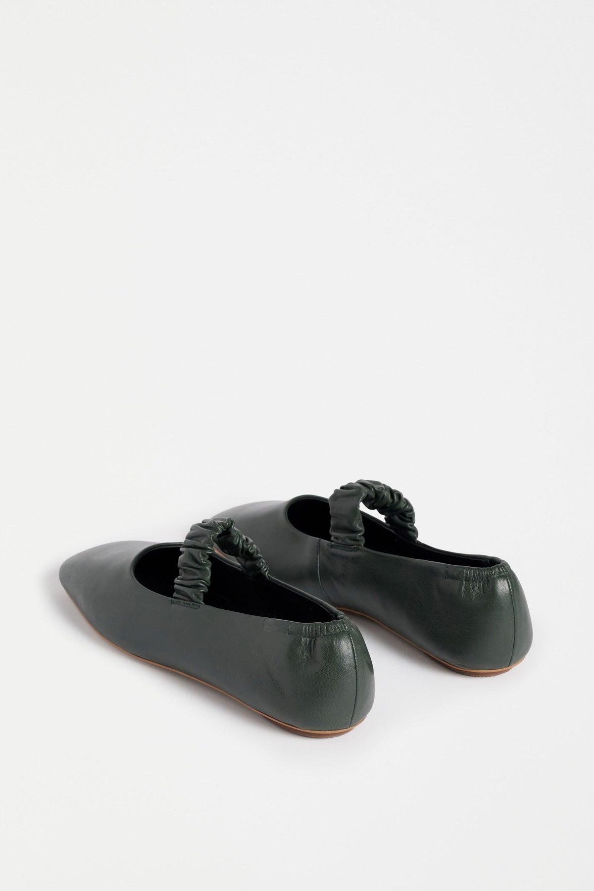 Kuren Ballet Flat Shoe Flat Lay back view of strap | DARK JASPER