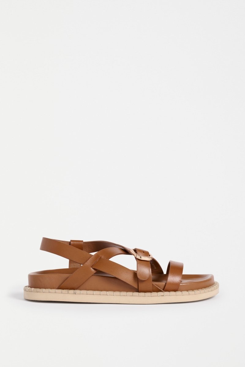 The Kilsa Sandal features minimal tan leather straps, moulded footbed and EVA sole in a handcrafted design ELK | TAN