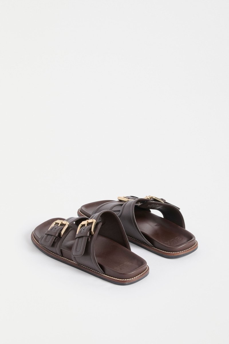 Beren Slide Espresso Sandals - ELK | ESPRESSO