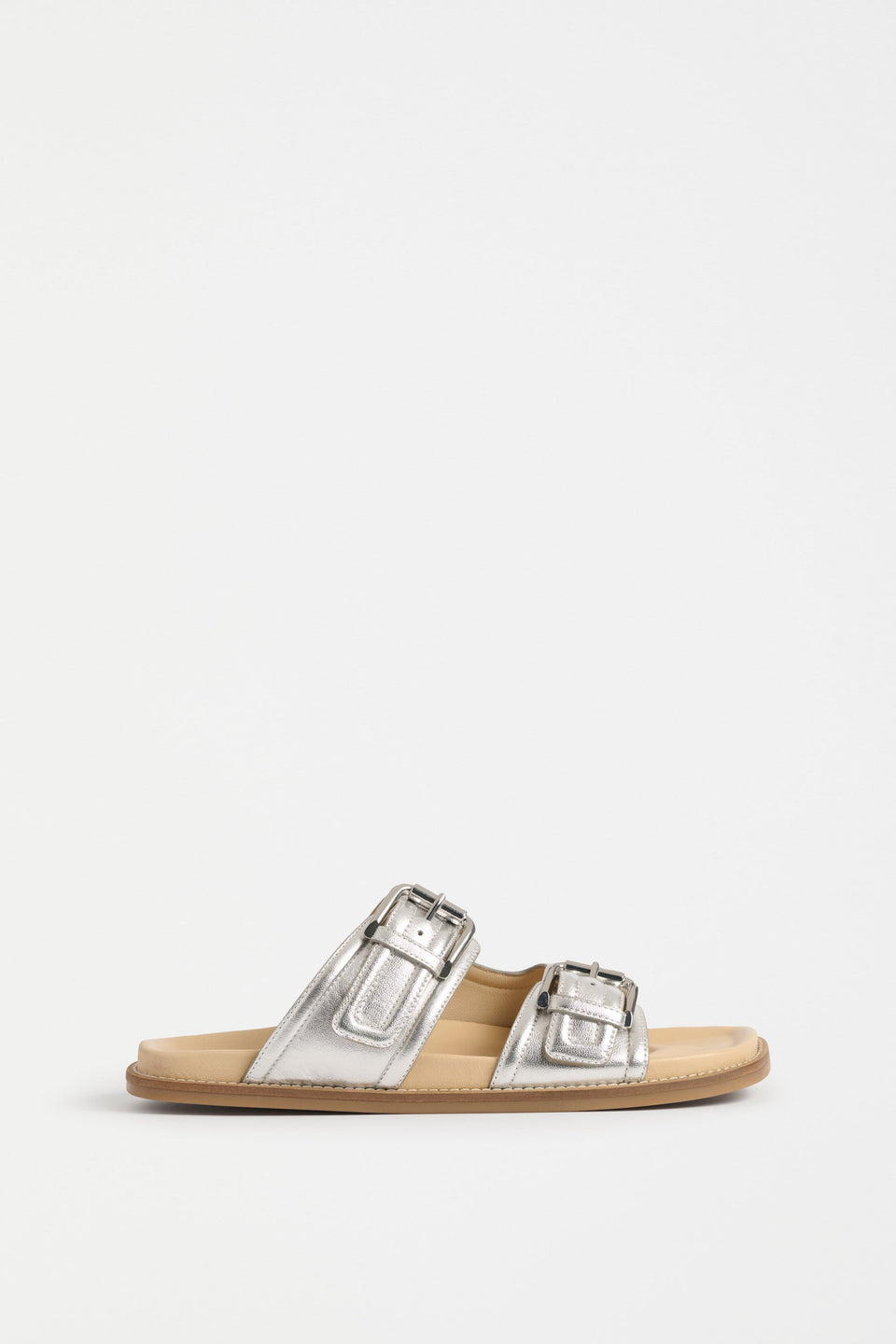 Beren Slide Silver Sandals - ELK | SILVER