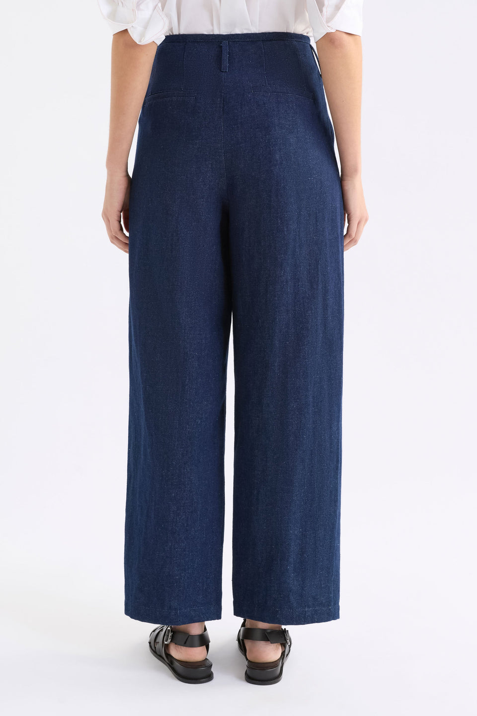 Decla Jean on Model Back View Full Length | DARK BLUE WASH