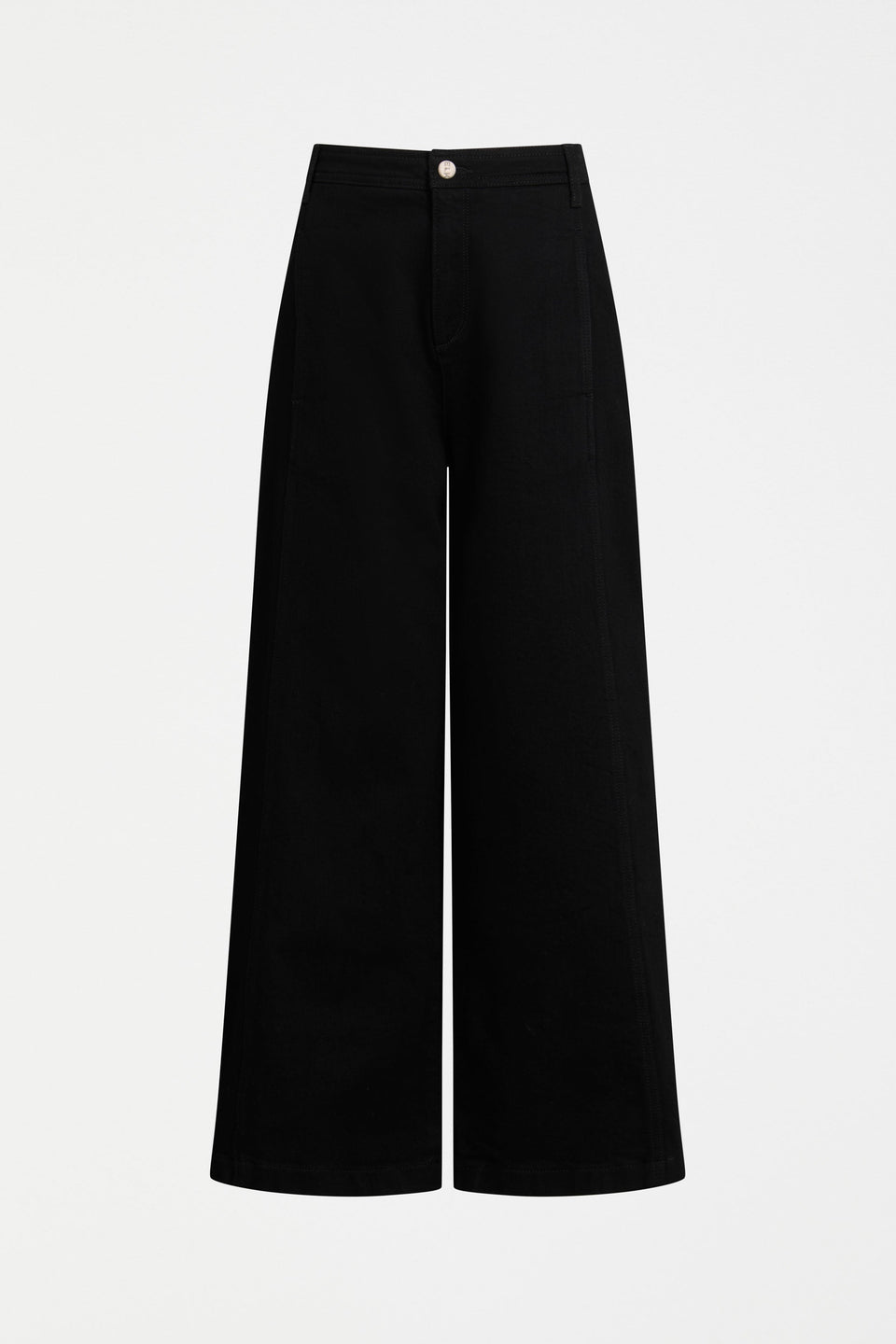 Myes Panelled High Waist Flared Jean Front | BLACK