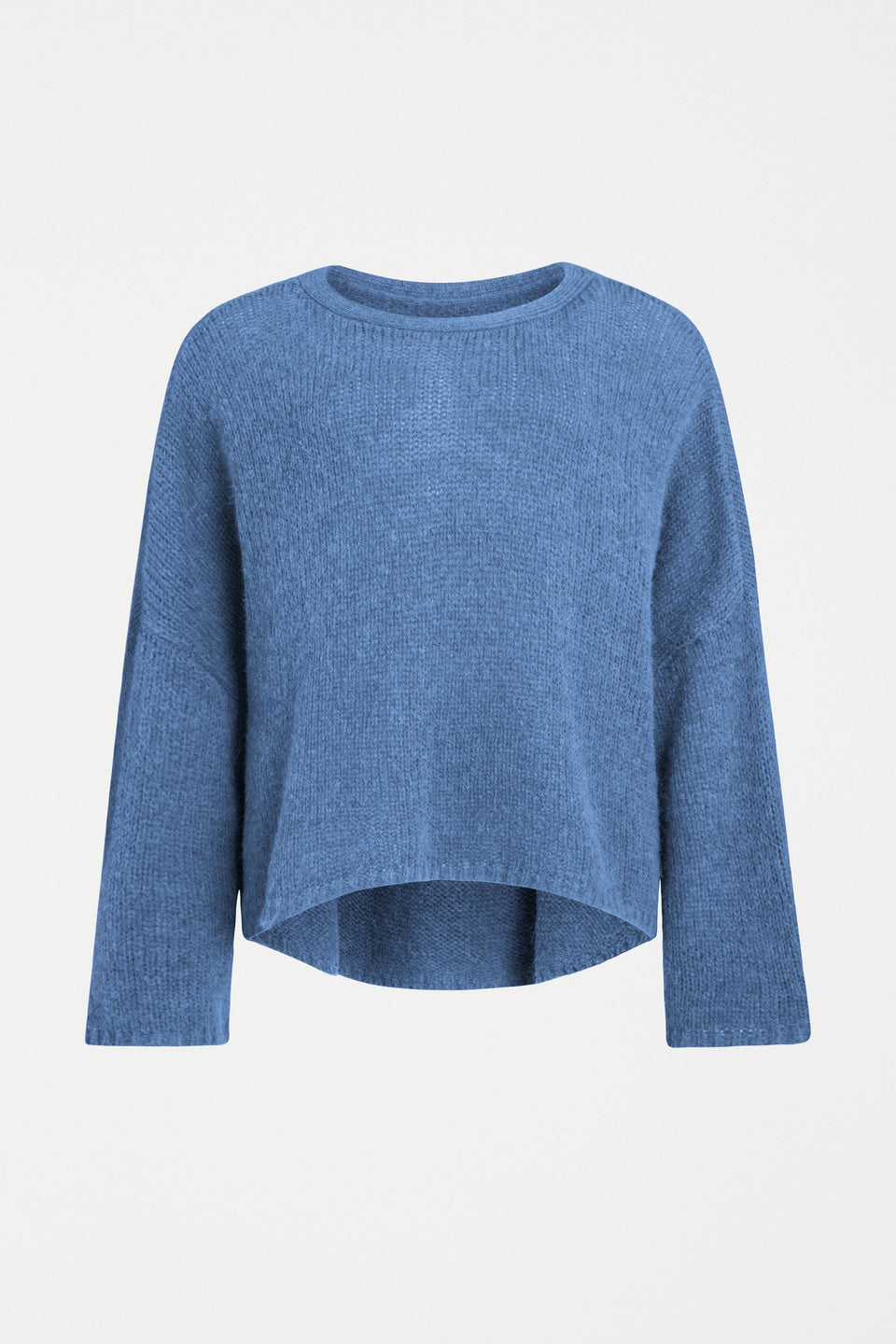 Agna Relaxed Box Fit Alpaca Yarn Knit Sweater Front| CHAMBRAY