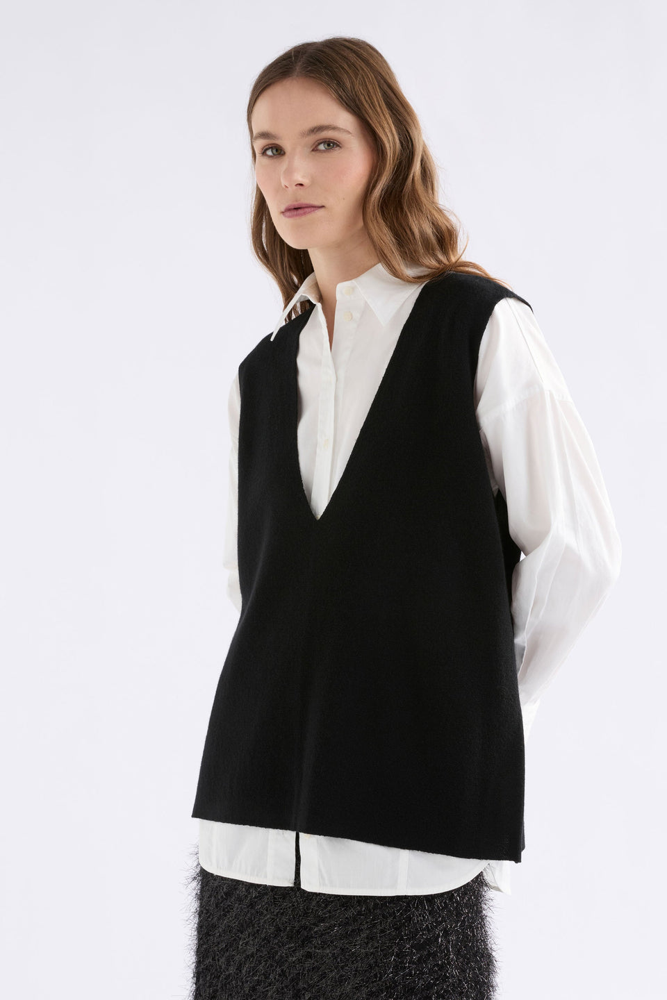 Alin Knit Vest Knitwear - ELK | BLACK