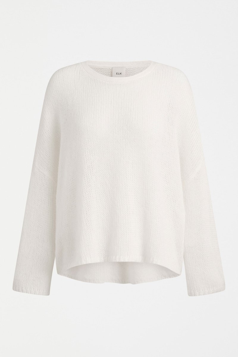 Agna Relaxed Box Fit Alpaca Yarn Knit Sweater | OFF WHITE