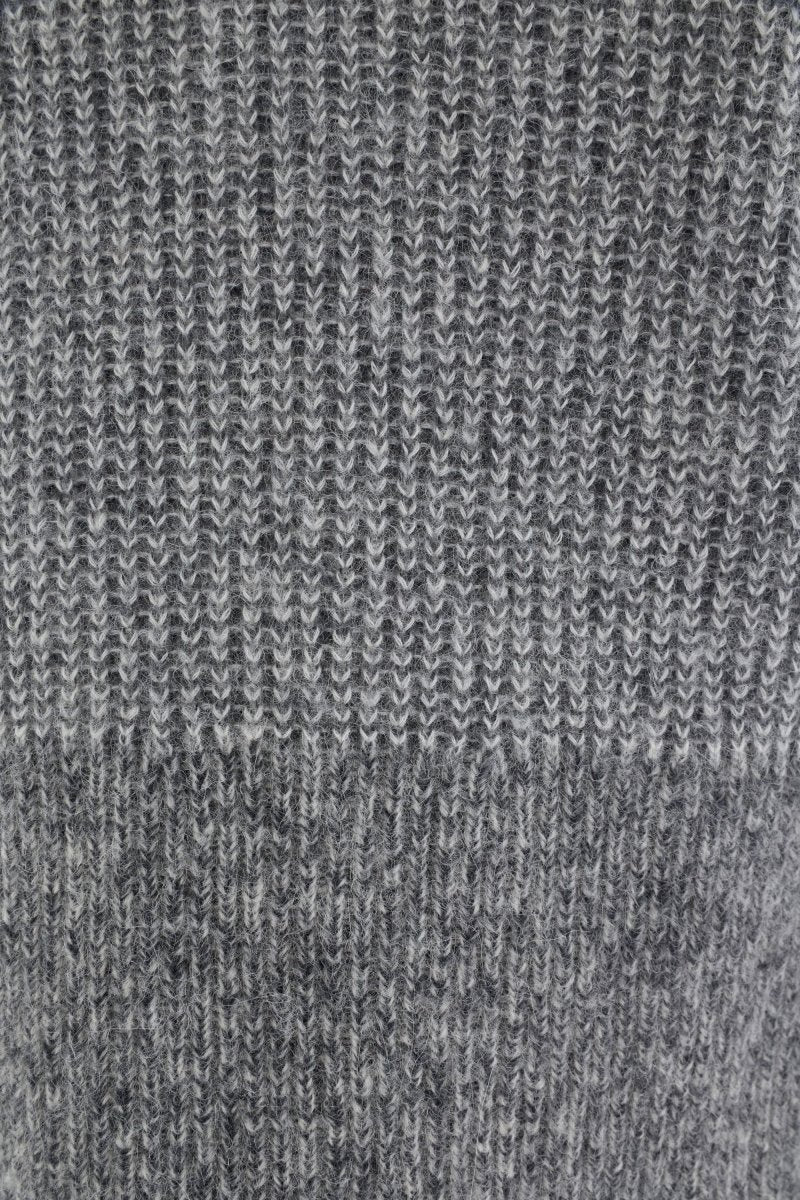 Aleph Cardi Knitwear - ELK | MID GREY MELANGE
