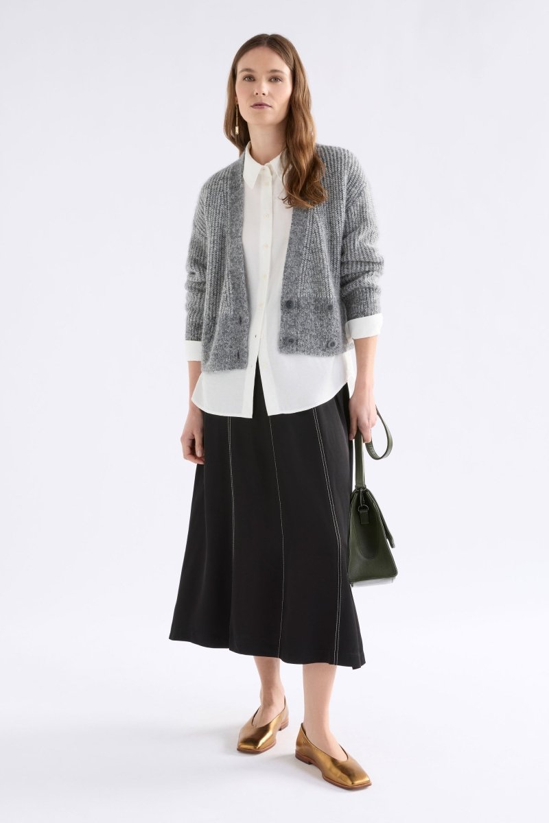 Aleph Cardi Knitwear - ELK | MID GREY MELANGE