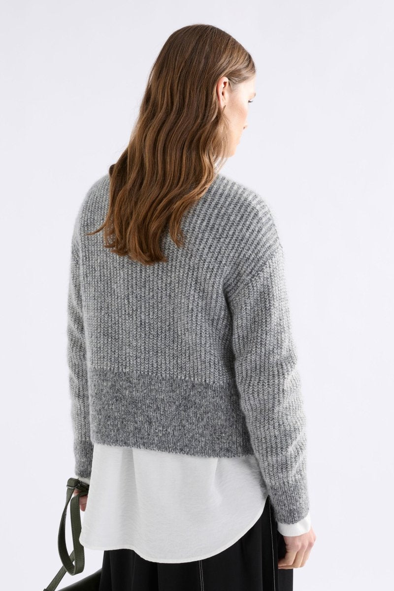 Aleph Cardi Knitwear - ELK | MID GREY MELANGE