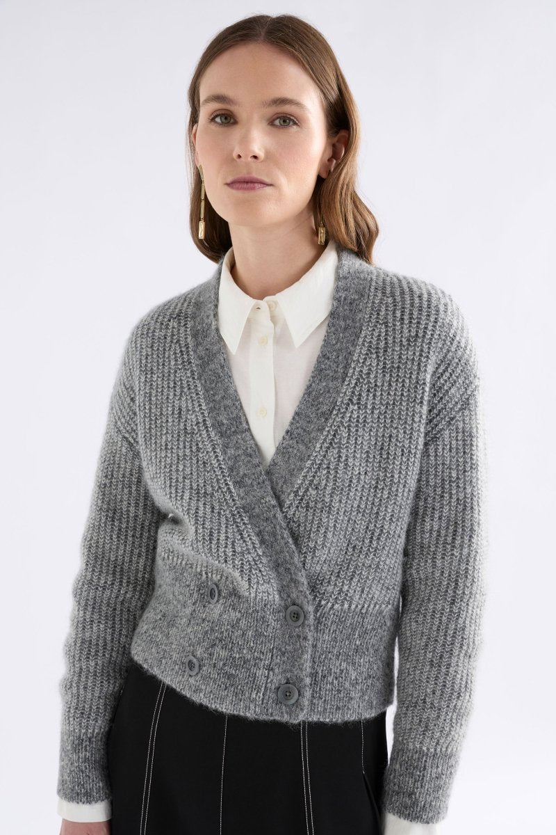 Aleph Cardi Knitwear - ELK | MID GREY MELANGE