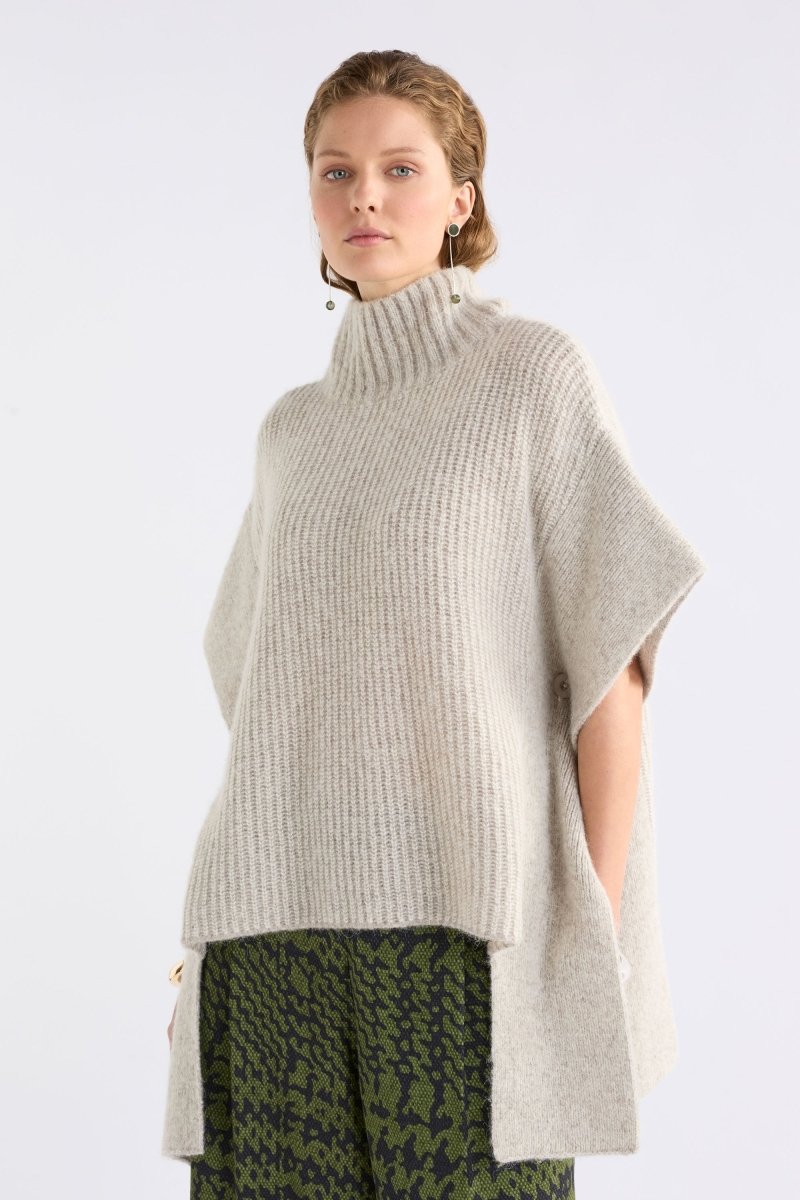 Aleph Poncho Knitwear - ELK | OATMEAL MELANGE