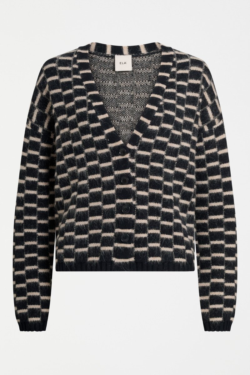 Lunz Cardi Knitwear - ELK | BLACK BEIGE