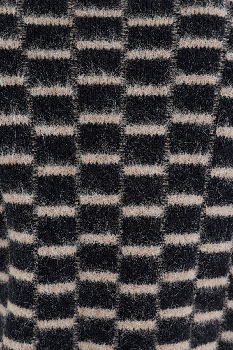 Lunz Cardi Knitwear - ELK | BLACK BEIGE