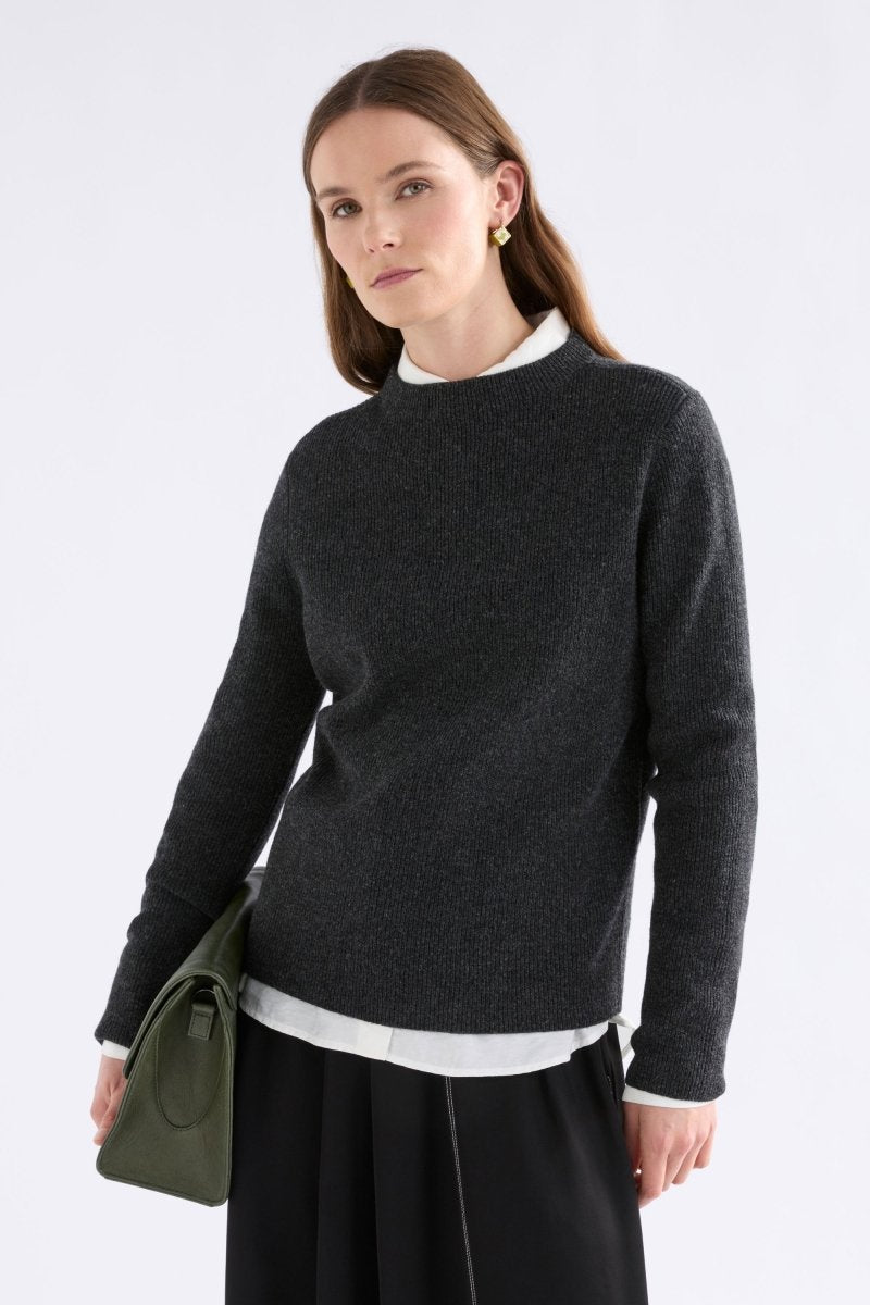 Nevis Sweater Charcoal Knitwear - ELK | CHARCOAL
