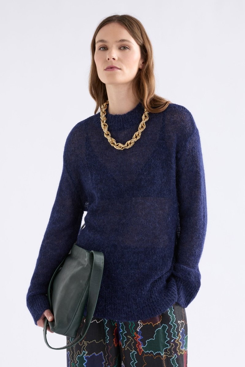 Fjer Sweater Bright Navy Knitwear - ELK | BRIGHT NAVY