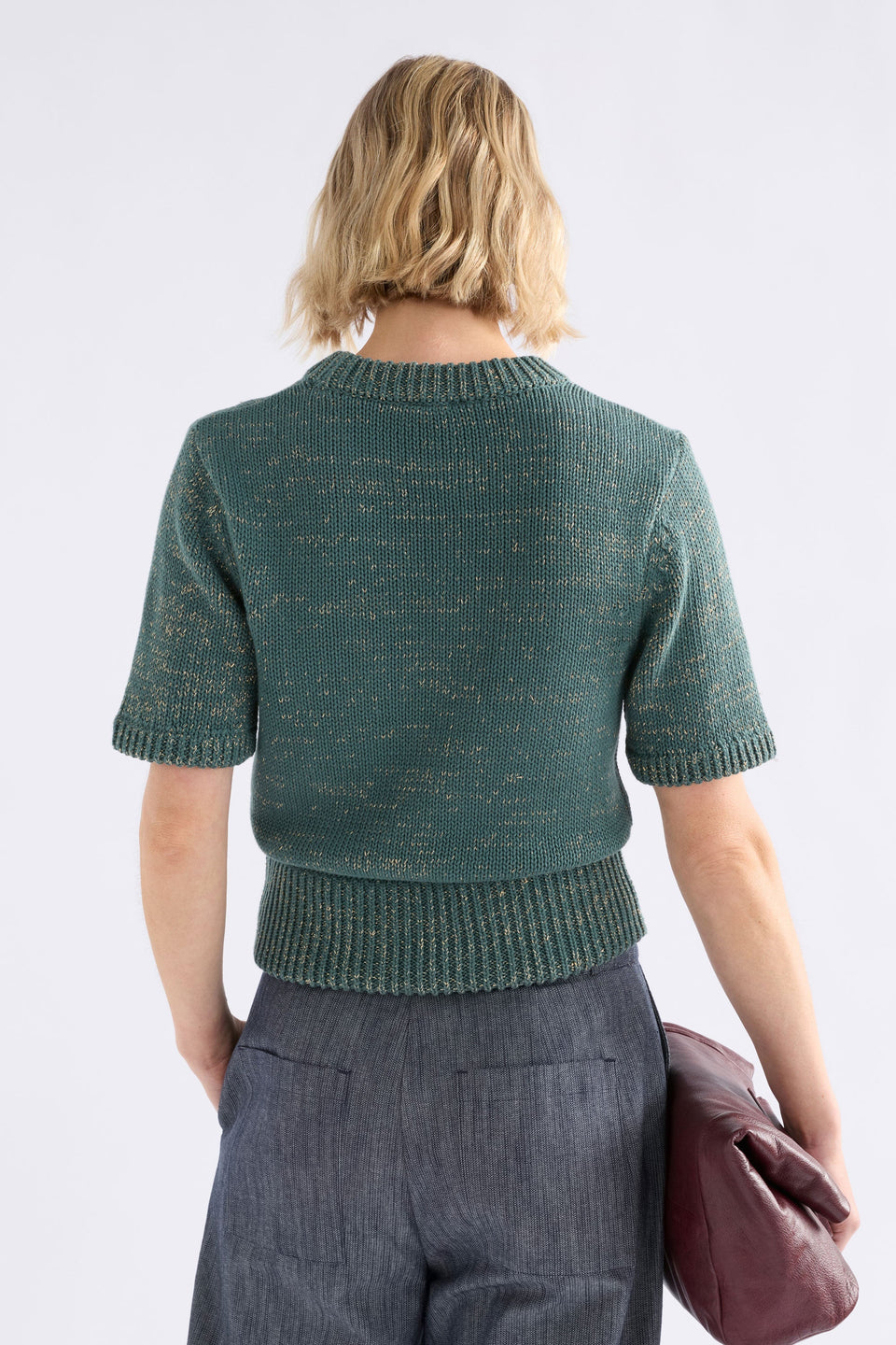 Luft Lurex Knit Top Sage Gold Knitwear - ELK | SAGE GOLD
