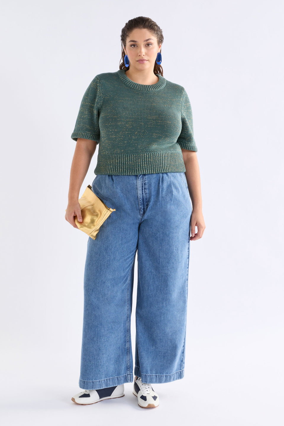 Luft Lurex Knit Top Sage Gold Knitwear - ELK | SAGE GOLD