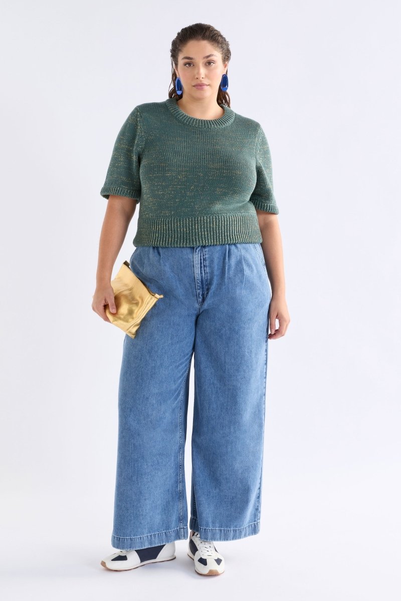 Luft Lurex Knit Top Sage Gold Knitwear - ELK | SAGE GOLD