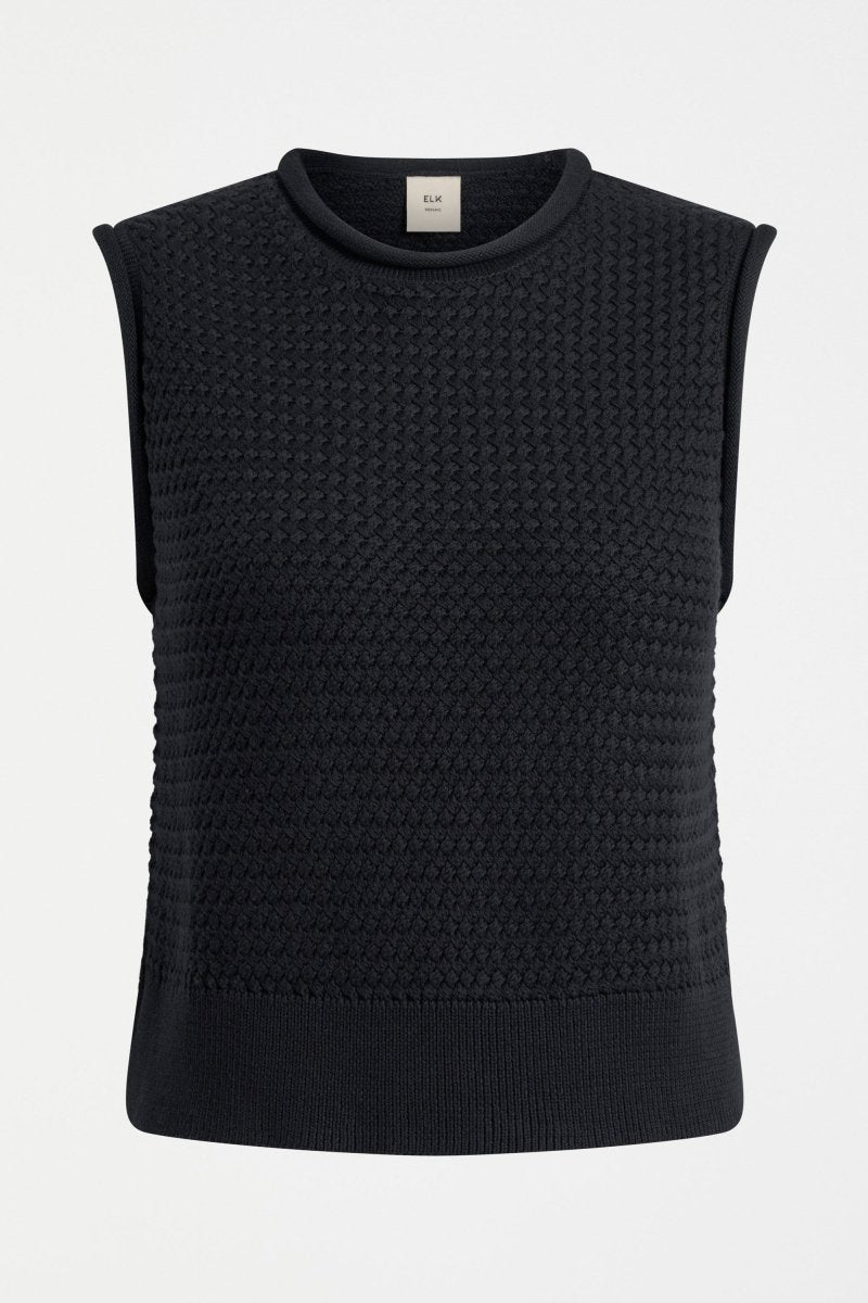 Naya Knit Vest Black Knitwear - ELK | BLACK