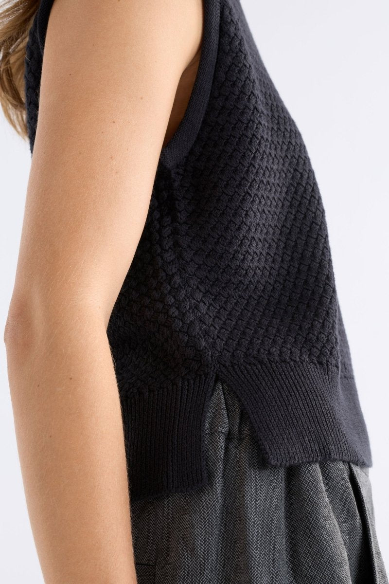Naya Knit Vest Black Knitwear - ELK | BLACK