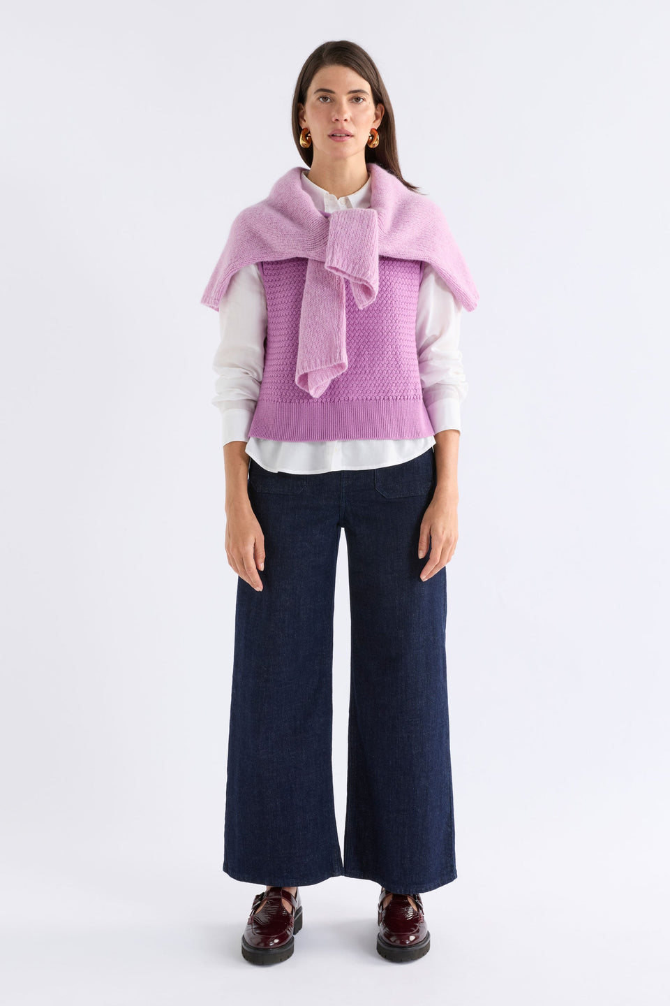 Naya Knit Vest Violet Knitwear - ELK | VIOLET