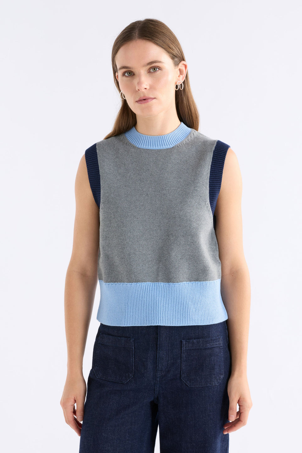 Bolsa Knit Vest Knitwear - ELK | GREY MARLE