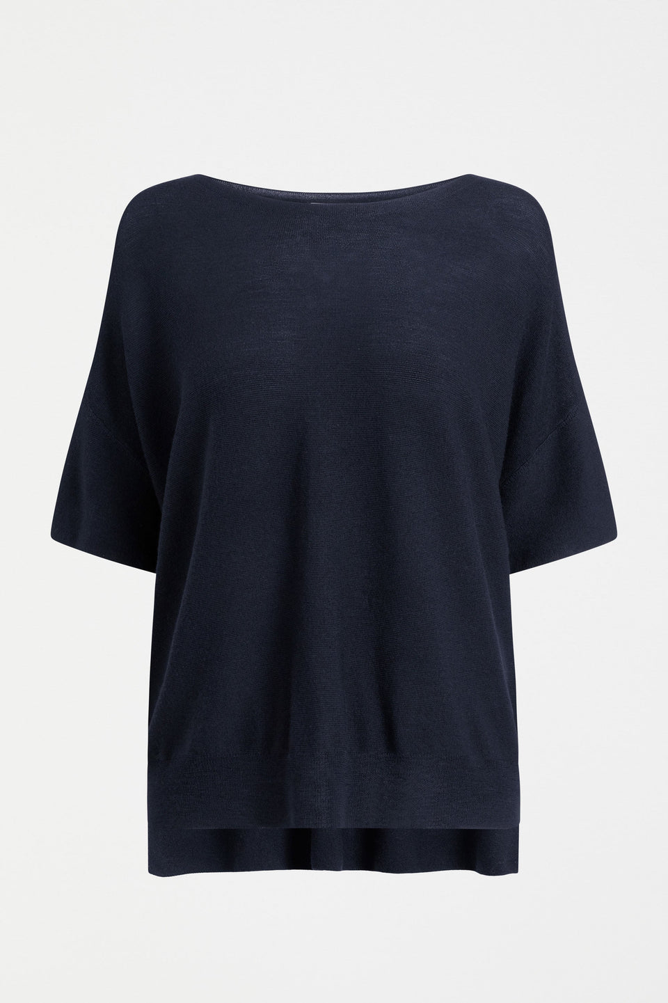 Kita Fine Merino Knit Short Sleeve Top ELK | MIDNIGHT