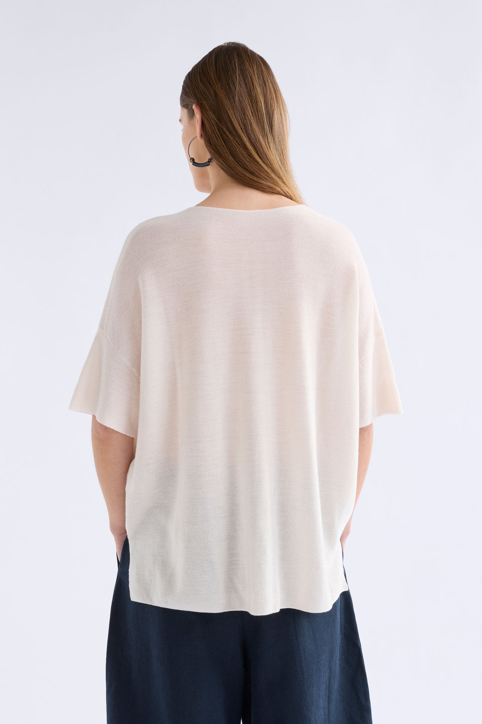 Kita Fine Merino Knit Short sleeve Top | CREAM