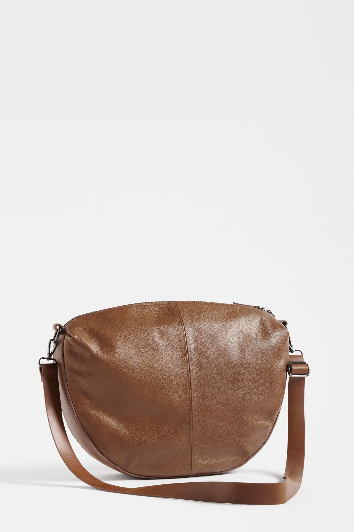 Illin Leather Half Moon Medium Crossbody Bag Model Back | SIENNA