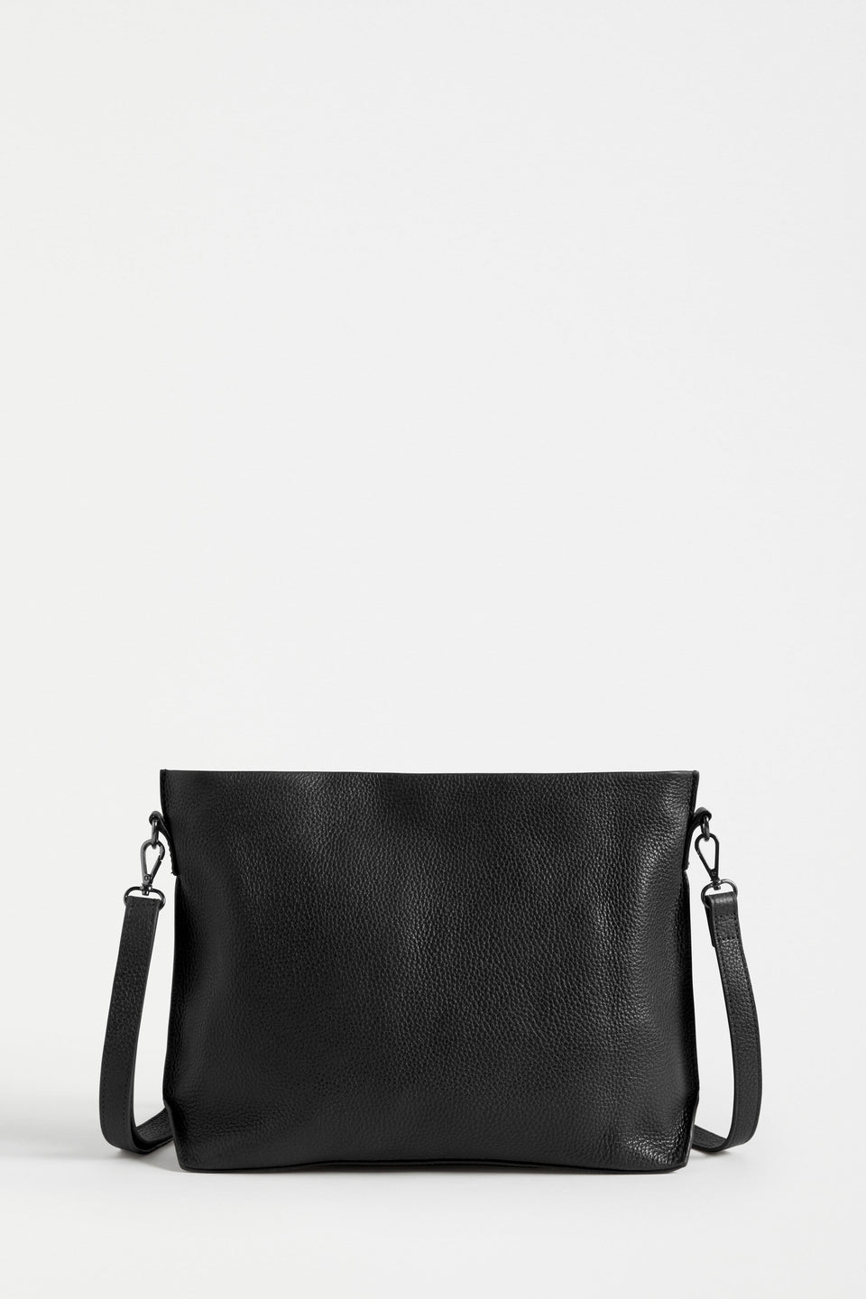 Nuoli Mini Leather Transformable Backpack to Crossbody Bag Front | BLACK