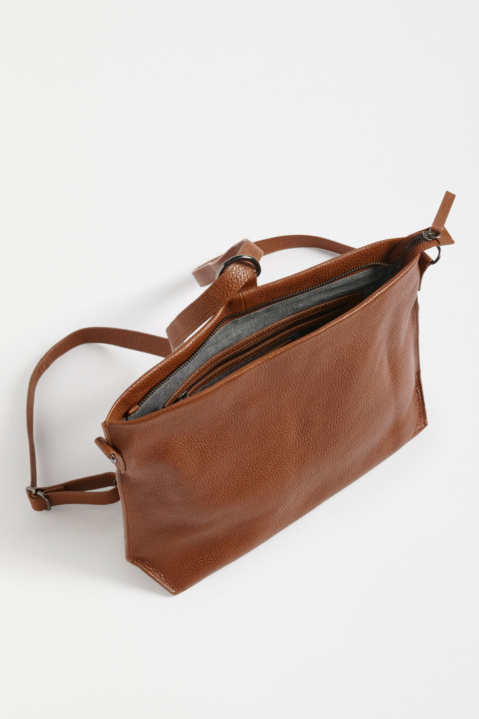 Nuoli Mini Leather Transformable Backpack to Crossbody Bag Internal | TAN