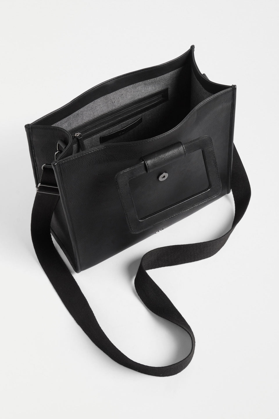 Faya Structured Leather Work Shopper Internal | BLACK